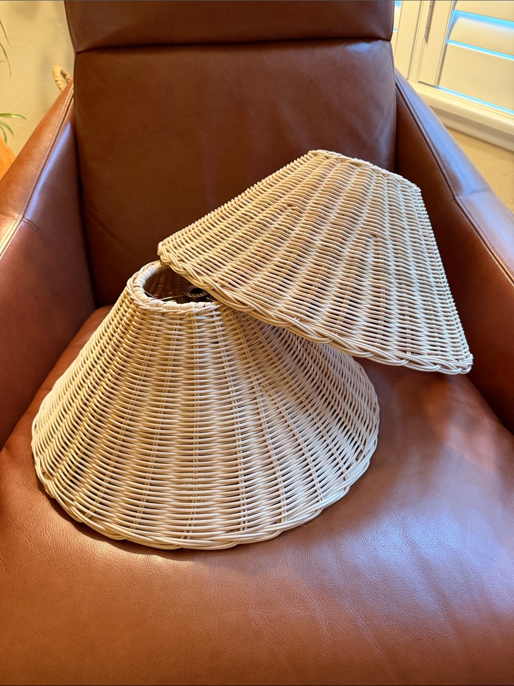 Pair of Serena & Lily Wicker Lamp Shades